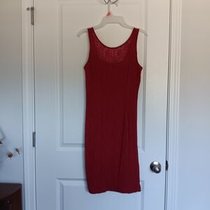 Elegant Red Lace Mini Dress